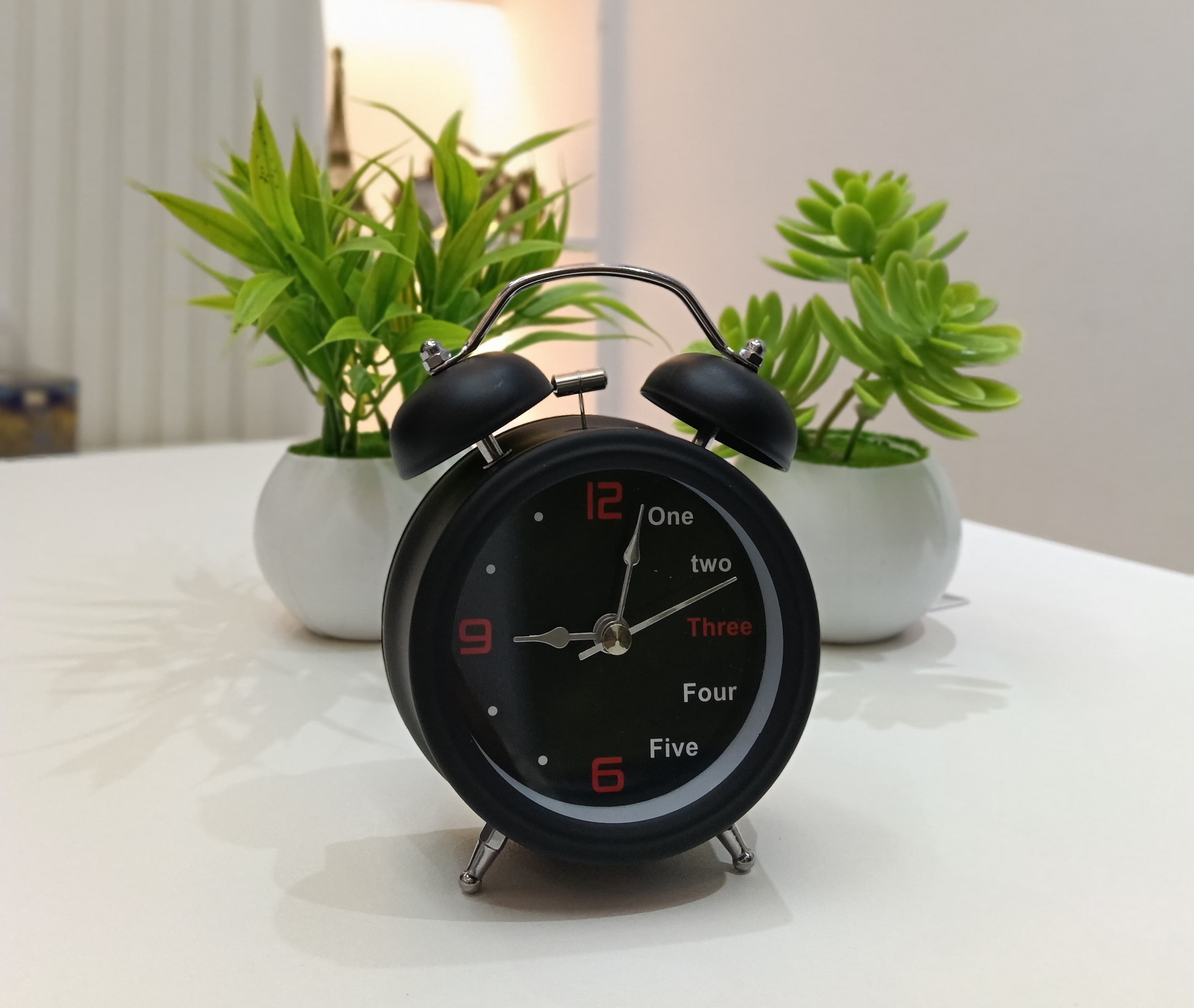 Classic Twin Bell Alarm Metal Table Clock